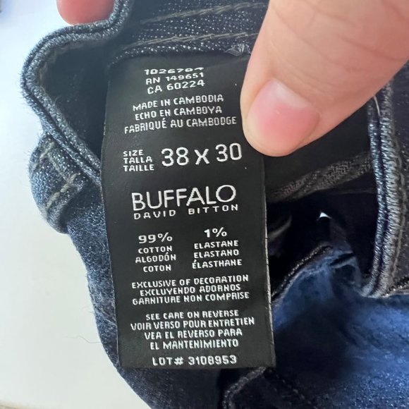 BUFFALO DAVID BITTON Dark Wash Driven-X Basic Straight Stretch Denim Jeans Size - Picture 11 of 11